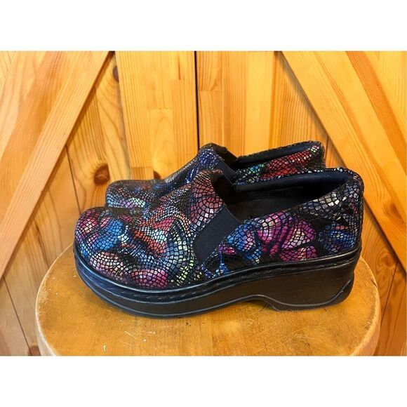 KLOGS Women's Leather Nursing Clogs Multicolor Size 7M - Picture 1 of 9